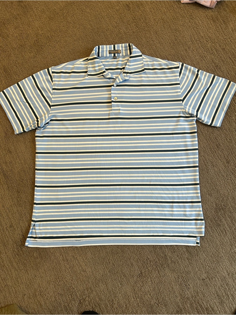Peter Millar Summer Comfort Striped Golf Tee size Large